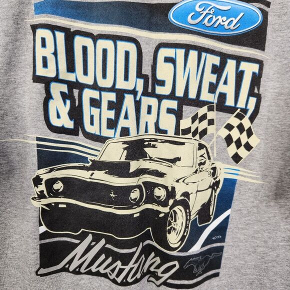 Ford Mustang Mens Blood Sweat & Gears Short Sleeve Tee Size XL - Picture 3 of 5